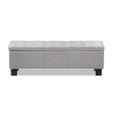 Baxton Studio Hannah Modern and Contemporary Grayish Beige Fabric Upholstered Button-Tufting Storage Ottoman Bench