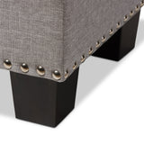 Baxton Studio Hannah Modern and Contemporary Grayish Beige Fabric Upholstered Button-Tufting Storage Ottoman Bench