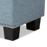 Baxton Studio Hannah Modern and Contemporary Light Blue Fabric Upholstered Button-Tufting Storage Ottoman Bench