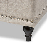 Baxton Studio Kaylee Modern Classic Beige Fabric Upholstered Button-Tufting Storage Ottoman Bench