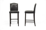 Baxton Studio Libra Black Modern Bar Stool with Nail Head Trim (Set of 2)