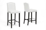 Baxton Studio Libra White Modern Bar Stool with Nail Head Trim (Set of 2)