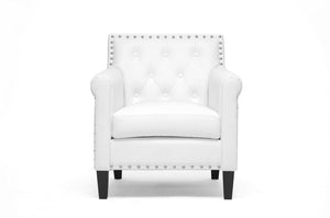 Baxton Studio Thalassa White Modern Arm Chair