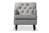 Baxton Studio Bethany Modern and Contemporary Grey Fabric Upholstered Button-tufted Rocking Chair