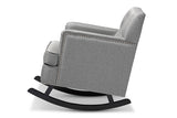 Baxton Studio Bethany Modern and Contemporary Grey Fabric Upholstered Button-tufted Rocking Chair