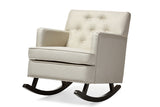 Baxton Studio Bethany Modern and Contemporary Light Beige Fabric Upholstered Button-tufted Rocking Chair