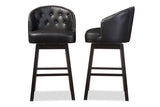 Avril Modern and Contemporary Faux Leather Tufted Swivel Barstool with Nail Heads Trim (Set of 2)