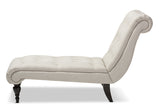 Baxton Studio Layla Mid-century Modern Light Beige Fabric Upholstered Button-tufted Chaise Lounge