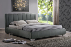 Baxton Studio Marzenia Contemporary Grey Fabric Queen Size Bed