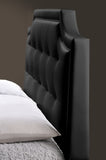 Baxton Studio Carlotta Black Modern Bed with Upholstered Headboard - Queen Size