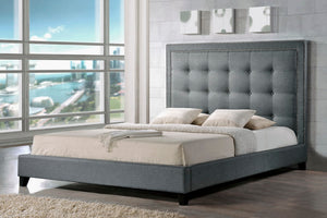 Baxton Studio Hirst Gray Platform Bed- King Size