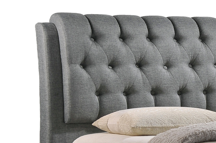 Ainge Contemporary Button Tufted Fabric Upholstered Storage King