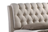 Baxton Studio Ainge Contemporary Button-Tufted Light Beige Fabric Upholstered Storage King-Size Bed with 2-drawer