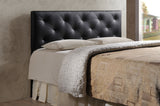 Baltimore Modern and Contemporary Queen Black Faux Leather Upholstered Headboard