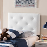 Baxton Studio Baltimore Modern and Contemporary White Faux Leather Upholstered Twin Size Headboard 