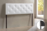 Baltimore Modern and Contemporary Queen White Faux Leather Upholstered Headboard