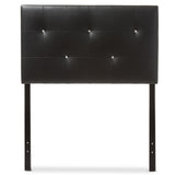 Baxton Studio Kirchem Modern and Contemporary Black Faux Leather Upholstered Twin Size Headboard 