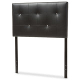 Baxton Studio Kirchem Modern and Contemporary Black Faux Leather Upholstered Twin Size Headboard 