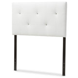 Baxton Studio Kirchem Modern and Contemporary White Faux Leather Upholstered Twin Size Headboard 