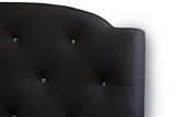 Baxton Studio Canterbury Black Leather Contemporary Queen-Size Bed