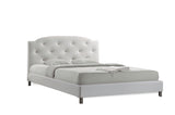 Baxton Studio Canterbury White Leather Contemporary Full-Size Bed