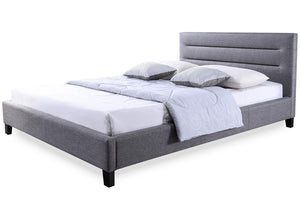 Baxton Studio Hillary Modern and Contemporary Full Size Grey Fabric Upholstered Platform Base Bed Frame