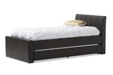 Cosmo Modern Contemporary Faux Leather Twin Size Trundle Bed