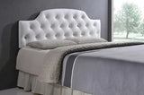 Baxton Studio Morris Modern and Contemporary Queen Size White Faux Leather Upholstered Button-tufted Scalloped Headboard