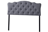 Baxton Studio Rita Modern and Contemporary Queen Size Grey Fabric Upholstered Button-tufted Scalloped Headboard