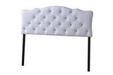 Rita Modern Contemporary Full Size Faux Leather Upholstered Button-Tufted Scalloped Headboard