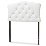 Baxton Studio Rita Modern and Contemporary White Faux Leather Upholstered Button-Tufted Scalloped Twin Size Headboard 