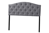 Myra Modern Contemporary Quen Size Fabric Upholstered Button-Tufted Scalloped Headboard