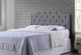 Baxton Studio Myra Modern and Contemporary Queen Size Grey Fabric Upholstered Button-tufted Scalloped Headboard