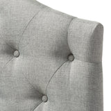 Baxton Studio Myra Modern and Contemporary Grey Fabric Upholstered Button-Tufted Scalloped Twin Size Headboard 