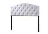 Myra Modern Contemporary Quen Size Faux Leather Upholstered Button-Tufted Scalloped Headboard