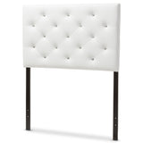 Baxton Studio Viviana Modern and Contemporary White Faux Leather Upholstered Button-Tufted Twin Size Headboard 