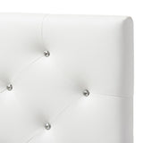 Baxton Studio Viviana Modern and Contemporary White Faux Leather Upholstered Button-Tufted Twin Size Headboard 