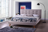 Baxton Studio Jonesy Scandinavian Style Mid-century Beige Fabric Upholstered Full Size Platform Bed