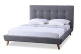 Jonesy Scandinavian Style Mid-Century Fabric Upholstered King Size Platform Bed