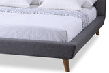 Baxton Studio Jonesy Scandinavian Style Mid-century Grey Fabric Upholstered King Size Platform Bed