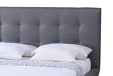 Baxton Studio Jonesy Scandinavian Style Mid-century Grey Fabric Upholstered King Size Platform Bed