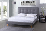 Baxton Studio Jonesy Scandinavian Style Mid-century Grey Fabric Upholstered Queen Size Platform Bed