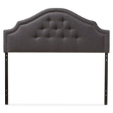 Baxton Studio Cora Modern and Contemporary Dark Grey Fabric Upholstered Queen Size Headboard