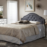 Baxton Studio Cora Modern and Contemporary Dark Grey Fabric Upholstered Queen Size Headboard