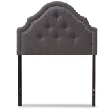 Baxton Studio Cora Modern and Contemporary Dark Grey Fabric Upholstered Twin Size Headboard 