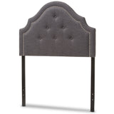 Baxton Studio Cora Modern and Contemporary Dark Grey Fabric Upholstered Twin Size Headboard 