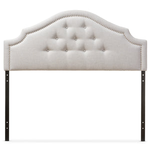 Baxton Studio Cora Modern and Contemporary Grayish Beige Fabric Upholstered Queen Size Headboard