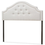 Baxton Studio Cora Modern and Contemporary Grayish Beige Fabric Upholstered King Size Headboard