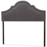 Baxton Studio Rita Modern and Contemporary Dark Grey Fabric Upholstered King Size Headboard