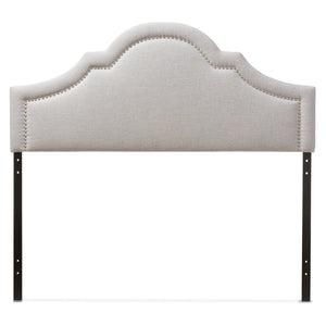 Baxton Studio Rita Modern and Contemporary Grayish Beige Fabric Upholstered King Size Headboard